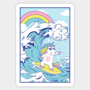 Surfer Unicorn Sticker